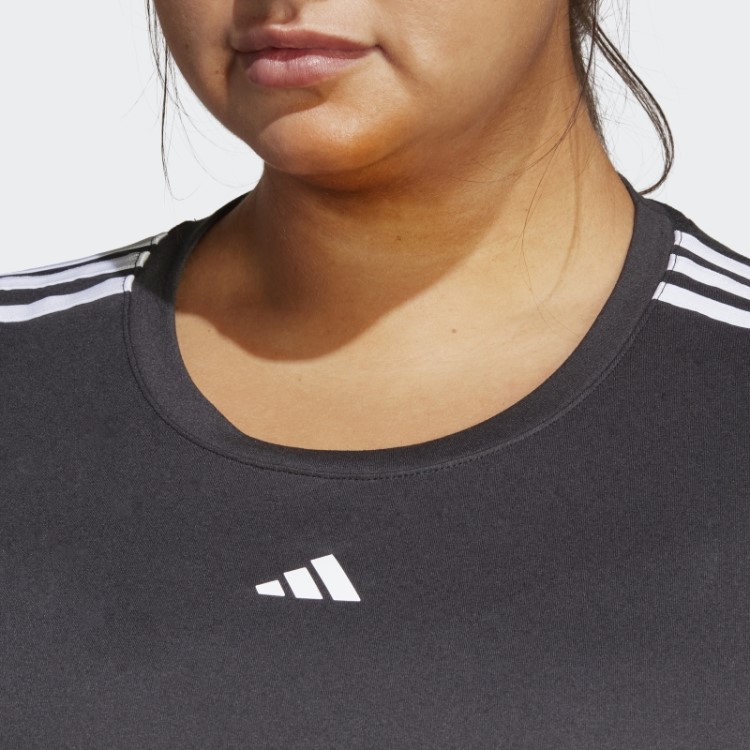 Camiseta Adidas Aeroready Train Essentials 3 Listras (tamanho Grande) Preta