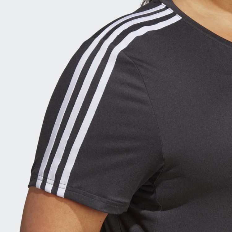Camiseta Adidas Aeroready Train Essentials 3 Listras (tamanho Grande) Preta