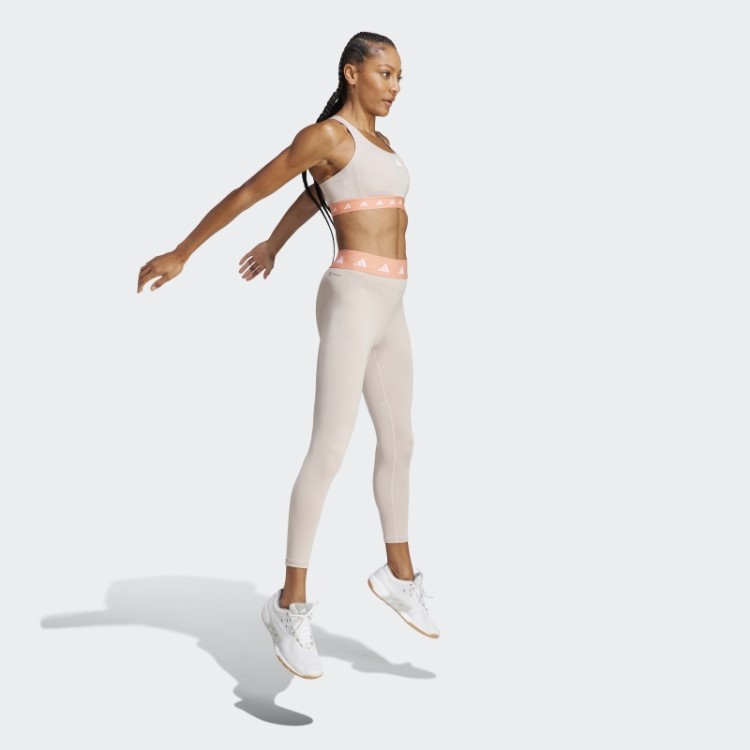 Sutiã Techfit De Suporte Médio Powerreact Adidas Taupe