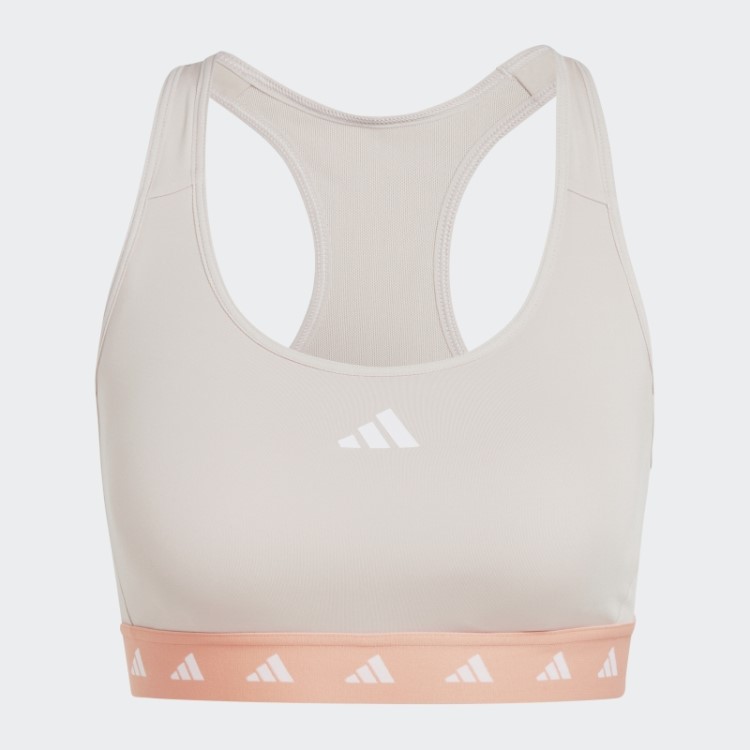 Sutiã Techfit De Suporte Médio Powerreact Adidas Taupe