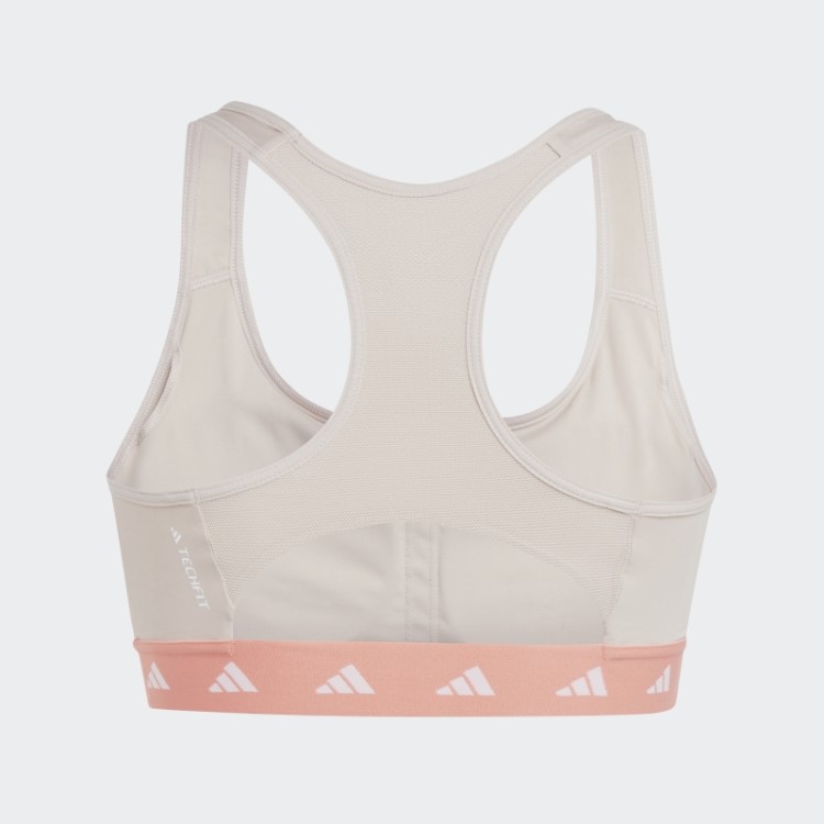 Sutiã Techfit De Suporte Médio Powerreact Adidas Taupe
