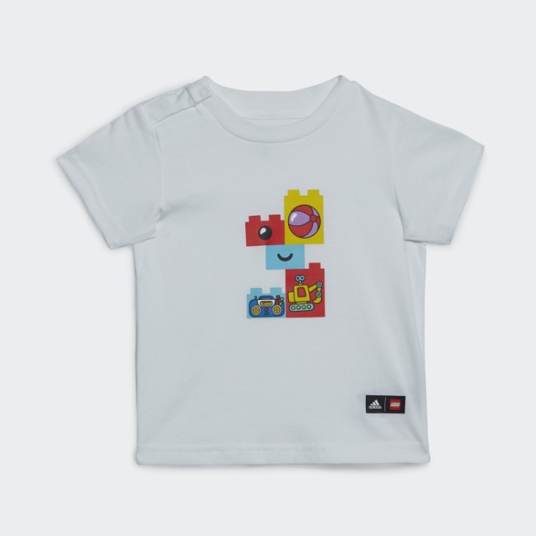 Conjunto De Camiseta E Short Adidas X Lego Play Branco Fashion
