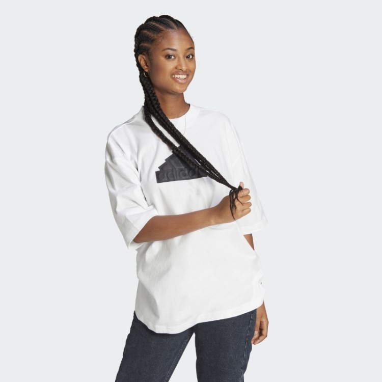 Adidas Future Icons Distintivo Do Esporte Namorado Camiseta Branca