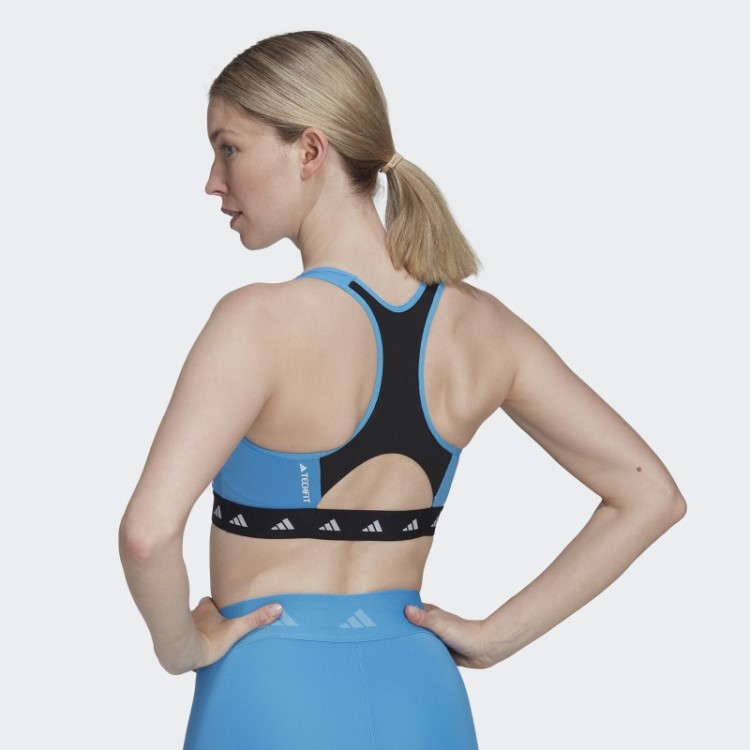 Sutiã Techfit De Suporte Médio Powerreact Azul Adidas
