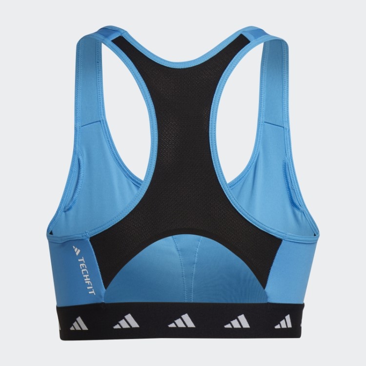 Sutiã Techfit De Suporte Médio Powerreact Azul Adidas