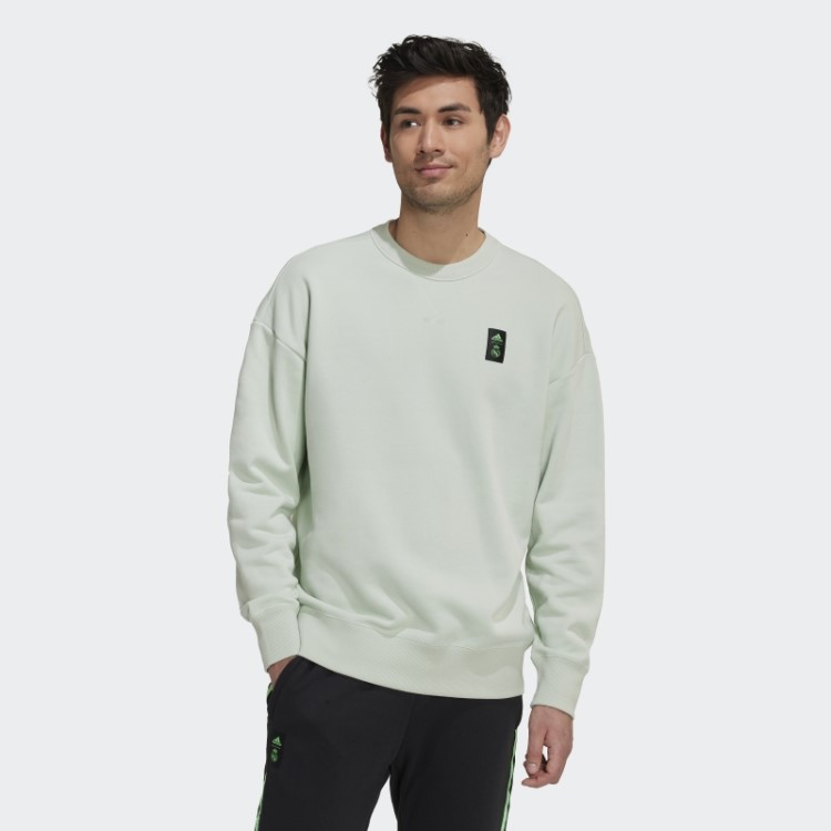 Moletom Verde Adidas Real Madrid Lifestyler Crew