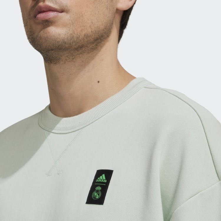 Moletom Verde Adidas Real Madrid Lifestyler Crew