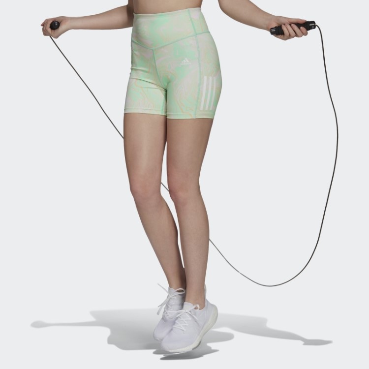 Bermuda Justa Multicolorida Hyperglam Aeroready Training Com Estampa De Mármore Adidas