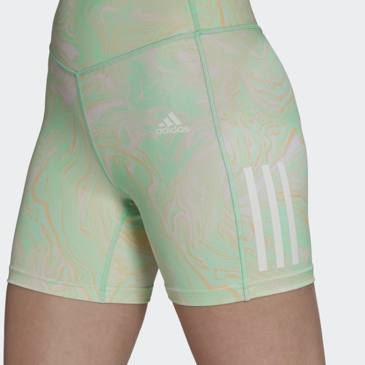 Bermuda Justa Multicolorida Hyperglam Aeroready Training Com Estampa De Mármore Adidas