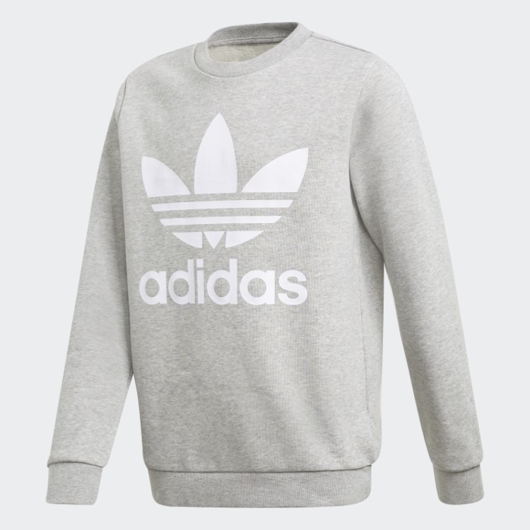 Moletom Trifoil Crew Cinza Médio Adidas