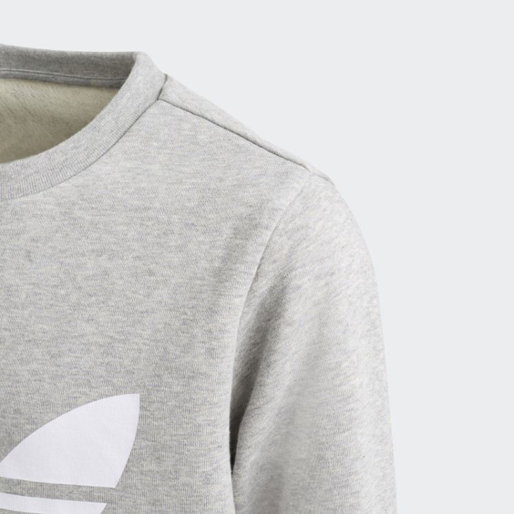 Moletom Trifoil Crew Cinza Médio Adidas