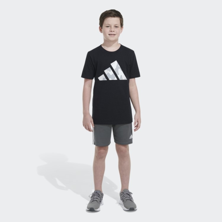 Camiseta Preta Adidas Ss Camo Logo