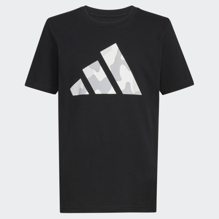 Camiseta Preta Adidas Ss Camo Logo