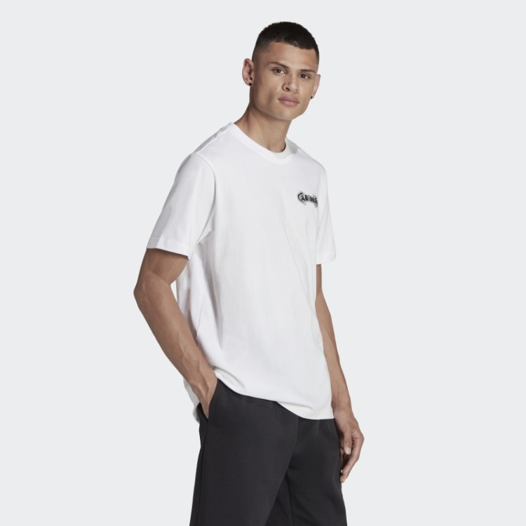Adidas Camiseta Campus Com Estampa Branca