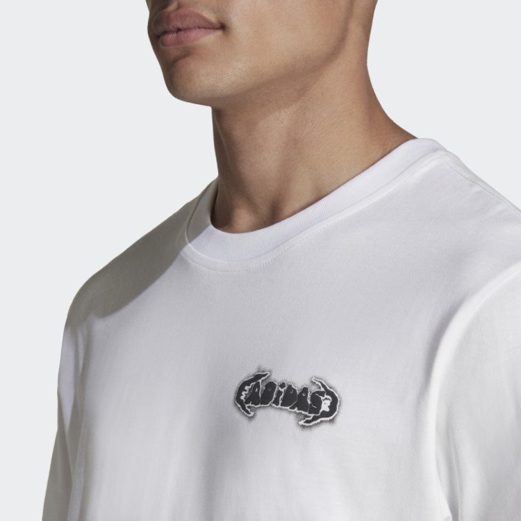 Adidas Camiseta Campus Com Estampa Branca