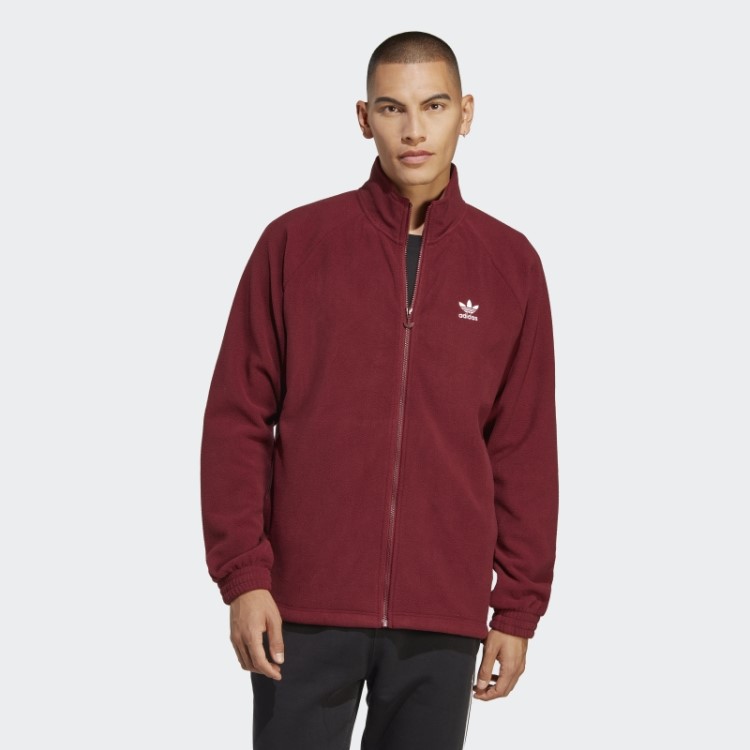 Jaqueta De Lã Vermelha Adidas Adicolor Classics Trefoil Teddy