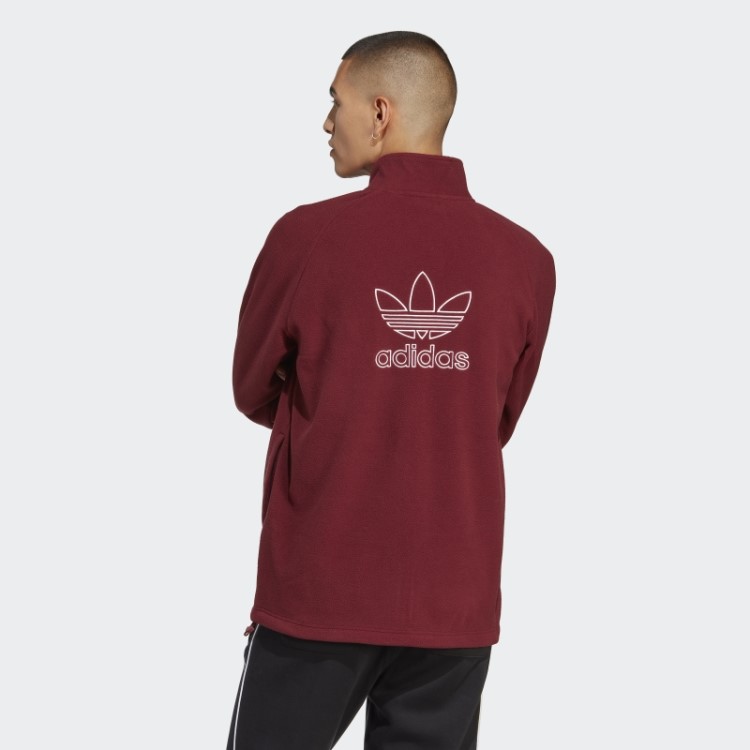 Jaqueta De Lã Vermelha Adidas Adicolor Classics Trefoil Teddy