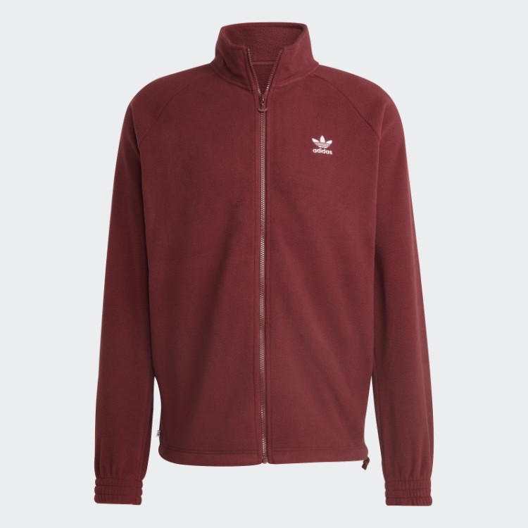 Jaqueta De Lã Vermelha Adidas Adicolor Classics Trefoil Teddy