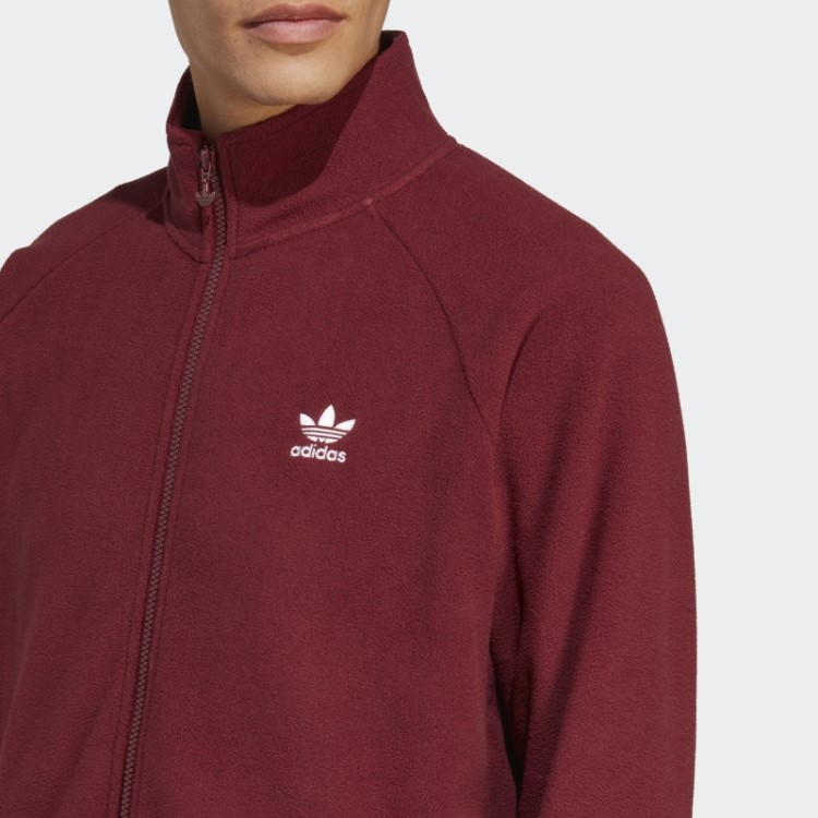 Jaqueta De Lã Vermelha Adidas Adicolor Classics Trefoil Teddy