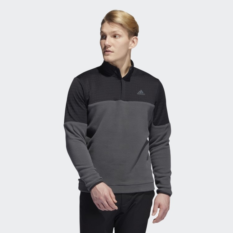 Pulôver Preto Adidas Repelente De água 1/4 Com Zíper