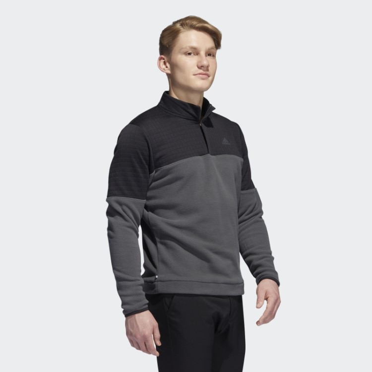 Pulôver Preto Adidas Repelente De água 1/4 Com Zíper
