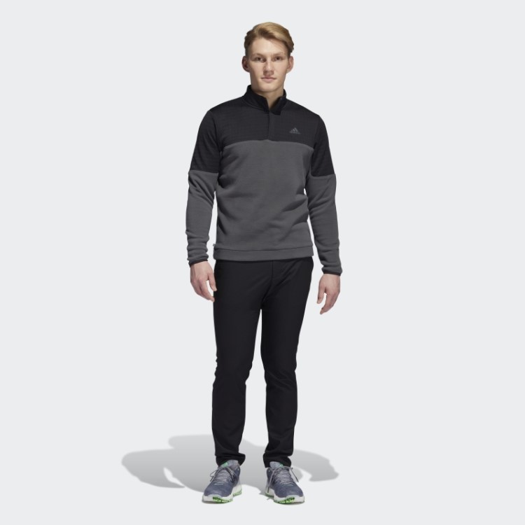 Pulôver Preto Adidas Repelente De água 1/4 Com Zíper