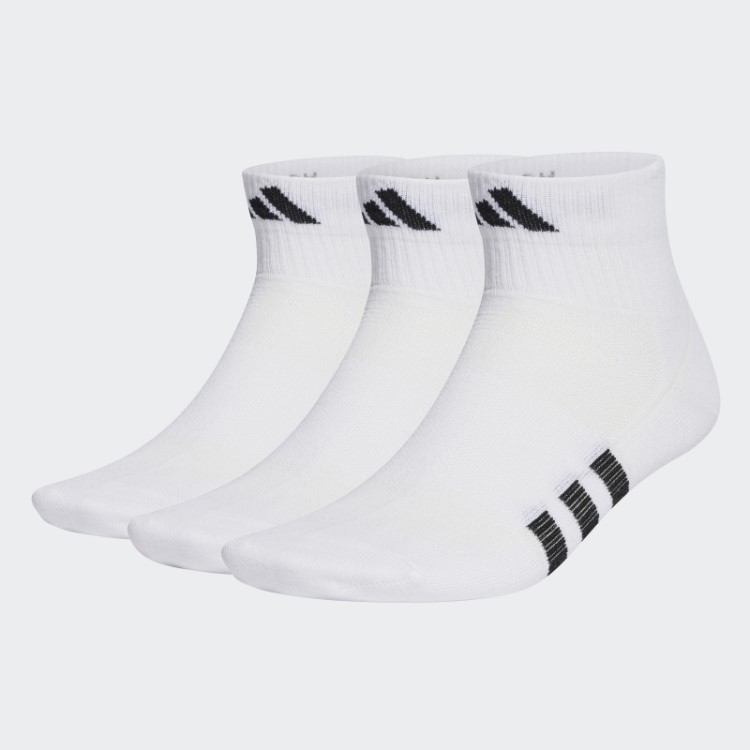 Meias Leves De Desempenho De Corte Médio 3 Pares Adidas Branco