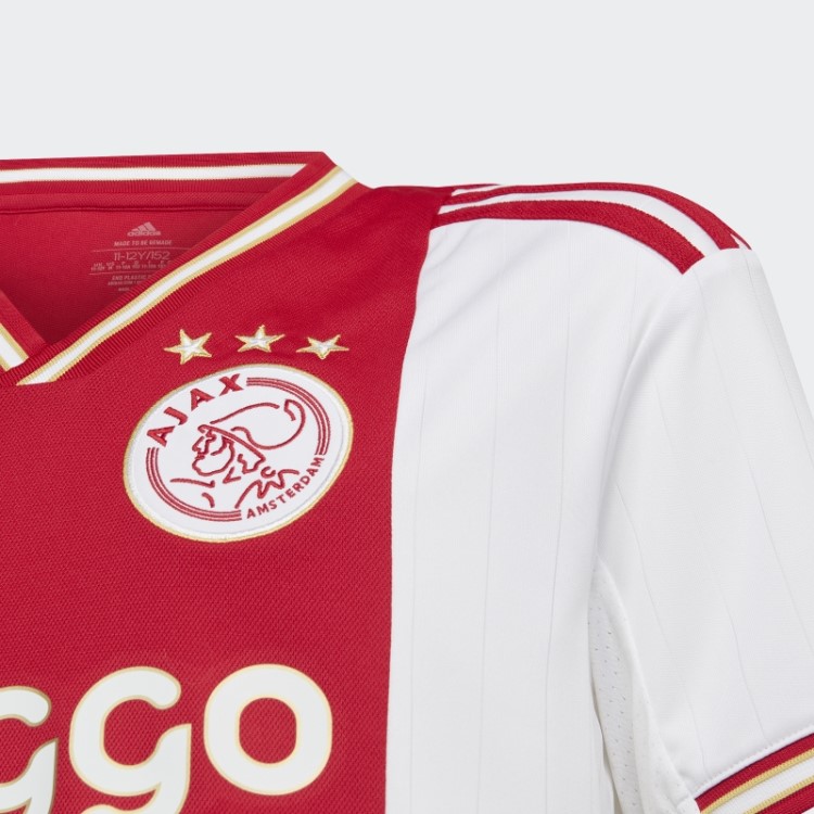 Elegante Ajax Amsterdam 22/23 Home Jersey Adidas Negrito Vermelho