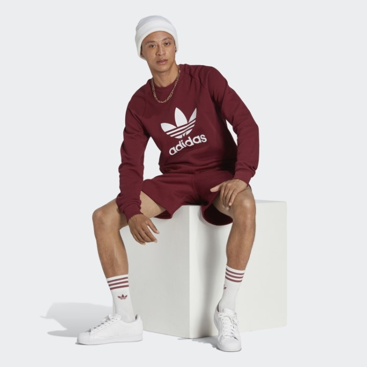 Adicolor Classics Trefoil Moletom Gola Redonda Vermelho Adidas