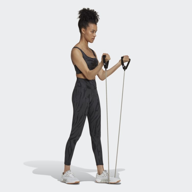 Sutiã De Treinamento Powerimpact De Suporte Médio Allover De Carbono Adidas