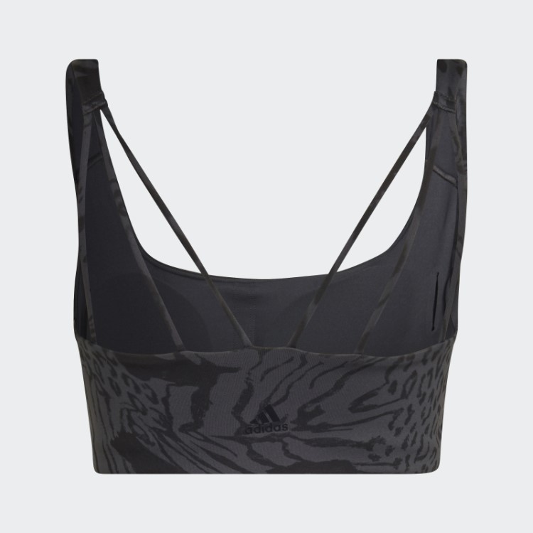 Sutiã De Treinamento Powerimpact De Suporte Médio Allover De Carbono Adidas