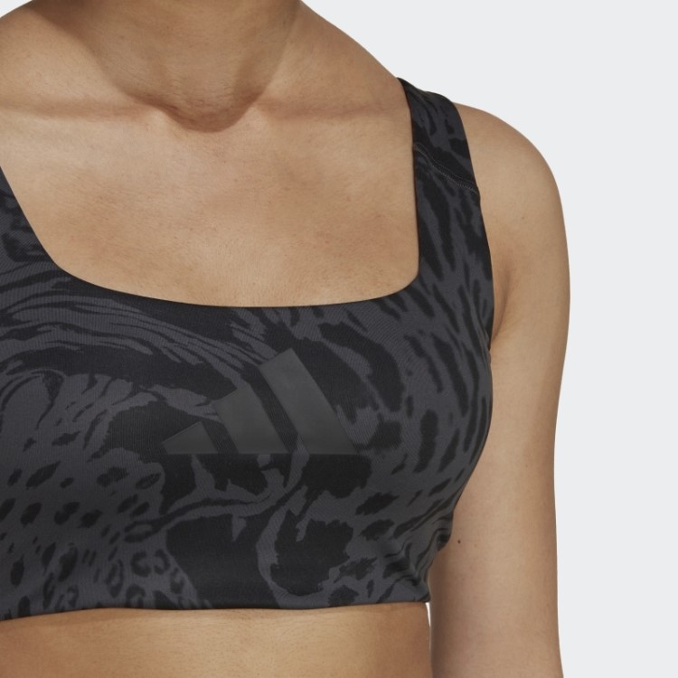 Sutiã De Treinamento Powerimpact De Suporte Médio Allover De Carbono Adidas