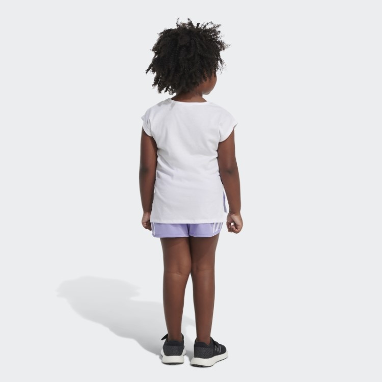 Conjunto Camiseta E Shorts Estampados Branco Adidas