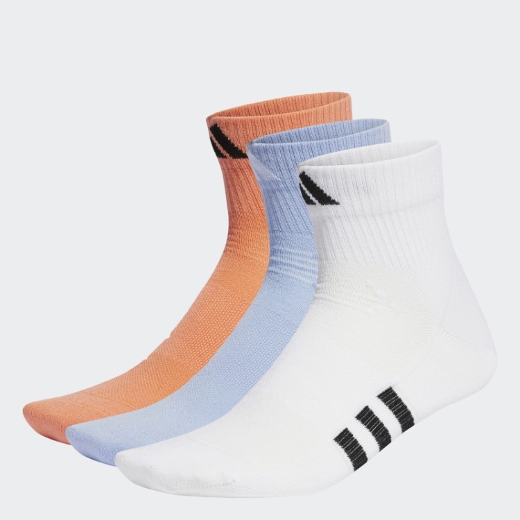 Meias Leves De Desempenho De Cano Médio 3 Pares Adidas Coral