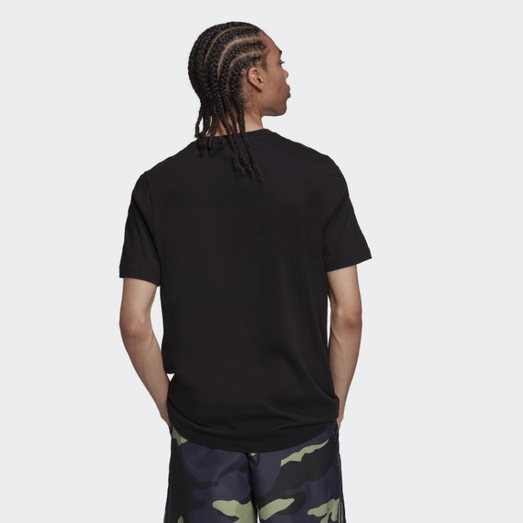 Camiseta Preta Adidas Com Estampa Camuflada