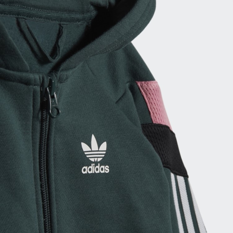 Conjunto Adidas Moletom Com Capuz Verde Mineral