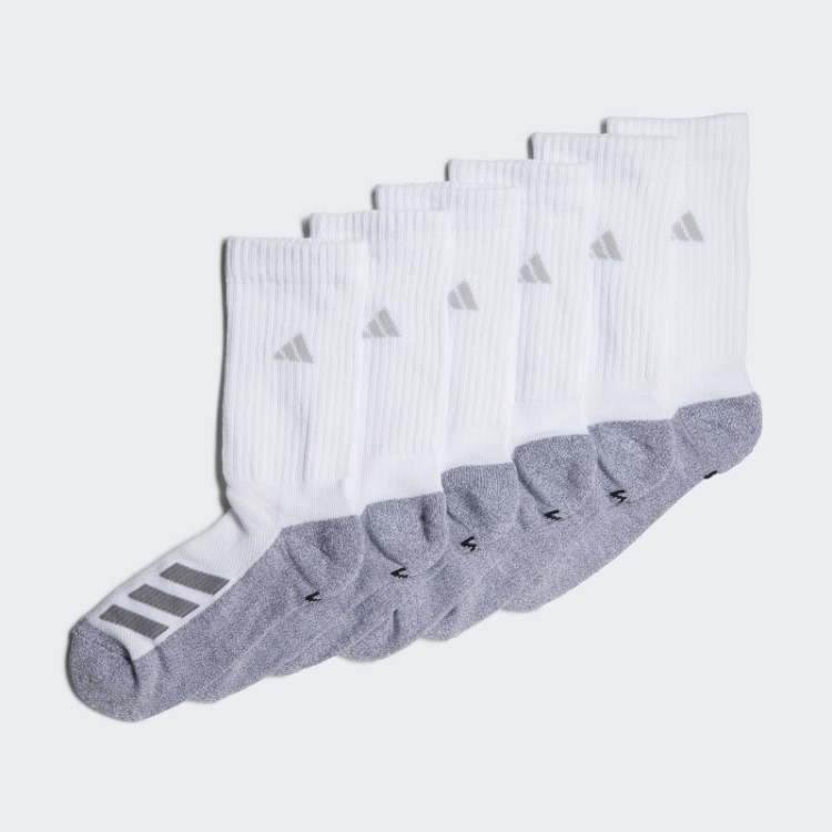 Adidas Meias Com Listras Angulares Acolchoadas 6 Pares Branco