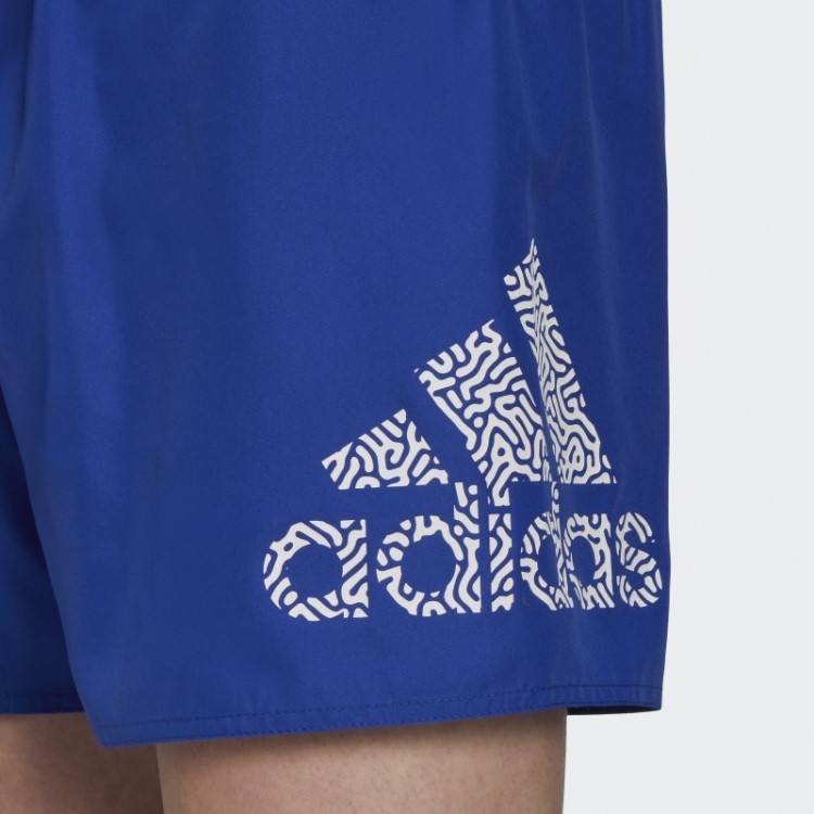Bermuda De Natação Curta Azul Adidas Clx