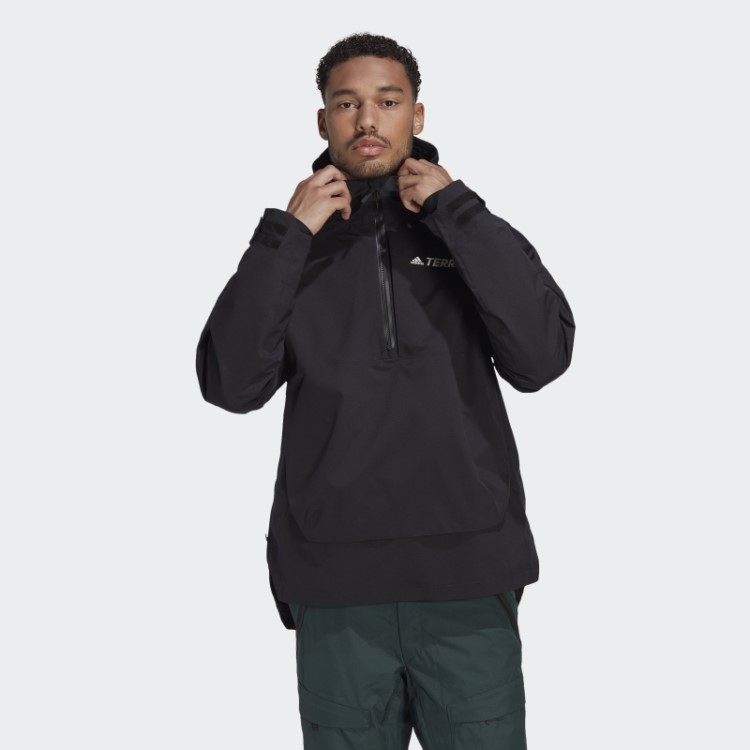 Anoraque De Neve Preto Adidas Terrex 2 Camadas Rain.rdy