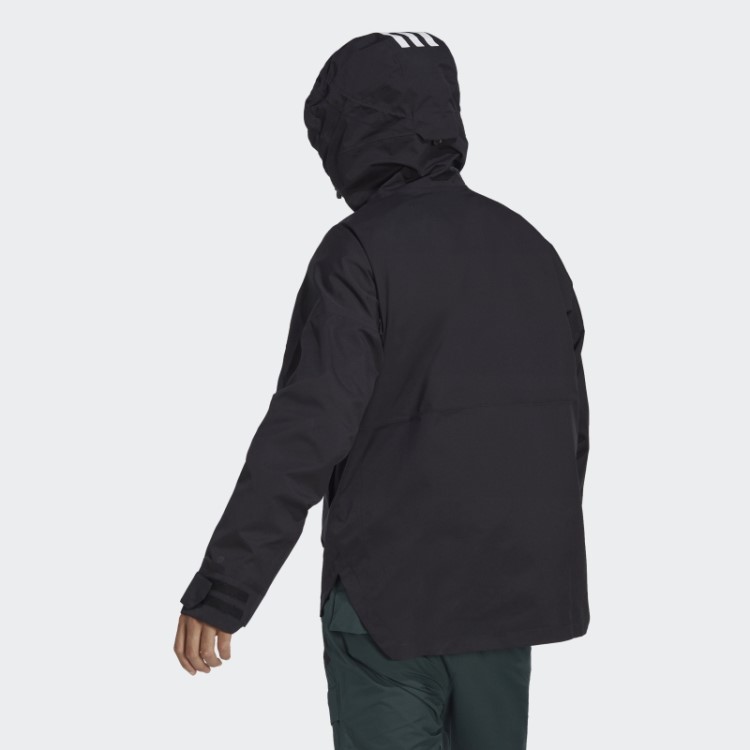 Anoraque De Neve Preto Adidas Terrex 2 Camadas Rain.rdy