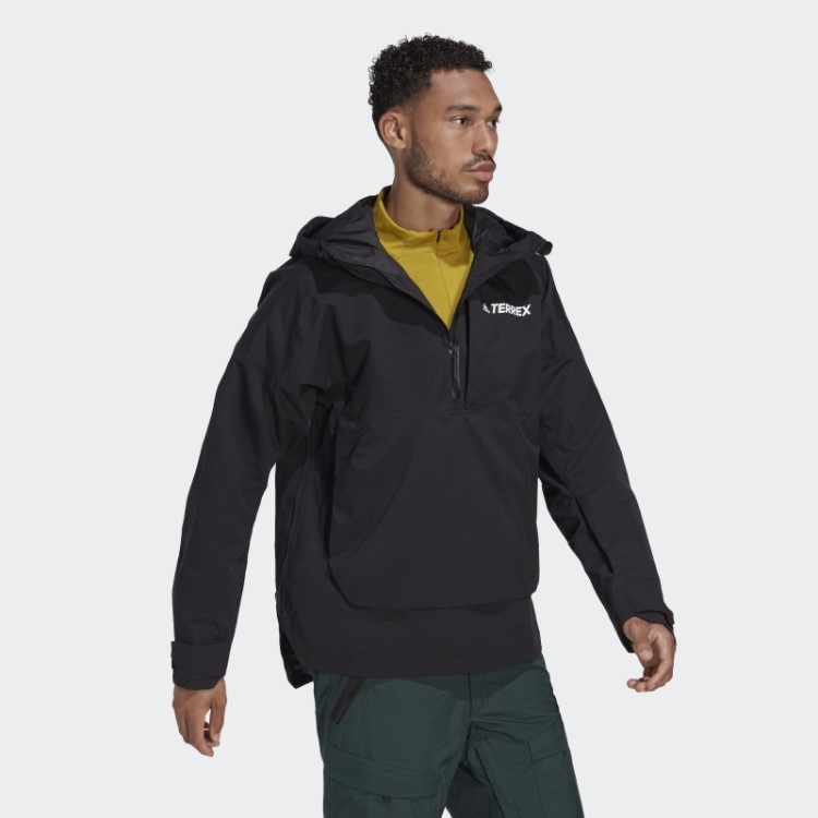 Anoraque De Neve Preto Adidas Terrex 2 Camadas Rain.rdy