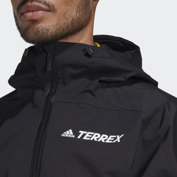 Anoraque De Neve Preto Adidas Terrex 2 Camadas Rain.rdy