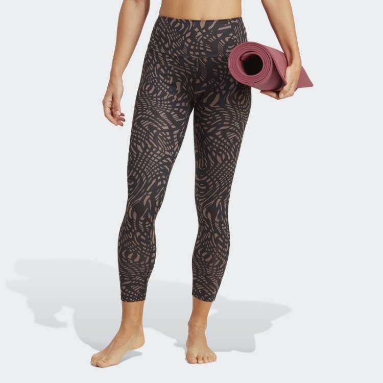 Legging Preta Adidas Yoga Essentials Estampada 7/8