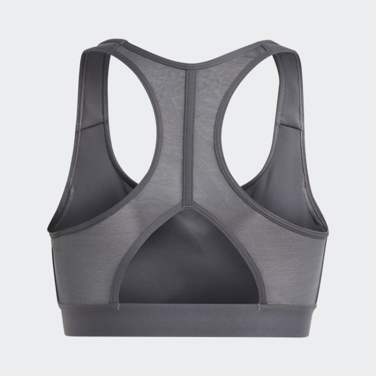 Sutiã De Suporte Médio Adidas Cinza Powerreact Hyperbright