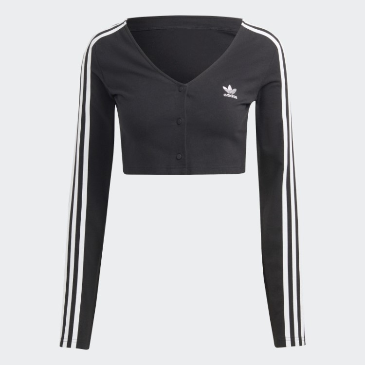 Adidas Adicolor Classics Blusa Manga Longa Com Botão E Botão Preto