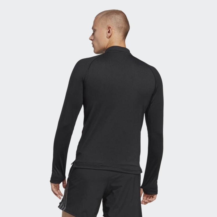 Blusa Manga Longa Adidas Alphastrength Preta Com Zíper 1/4
