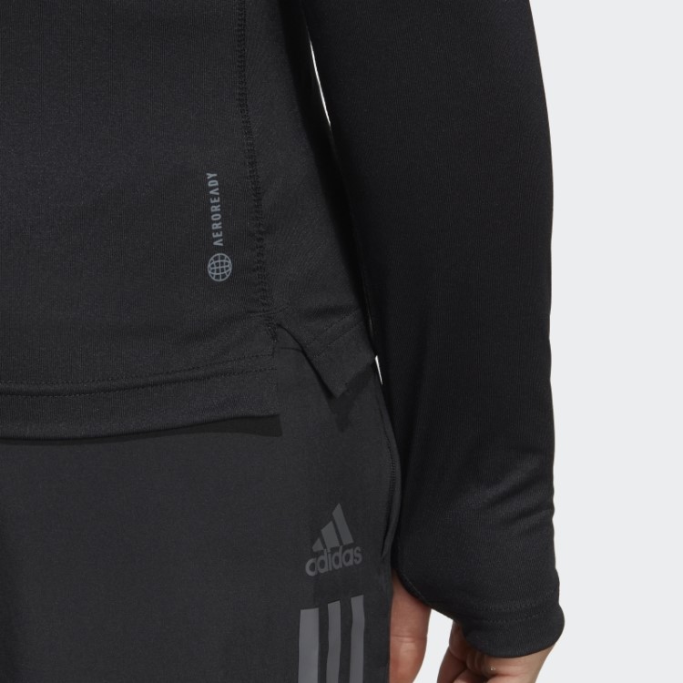 Blusa Manga Longa Adidas Alphastrength Preta Com Zíper 1/4