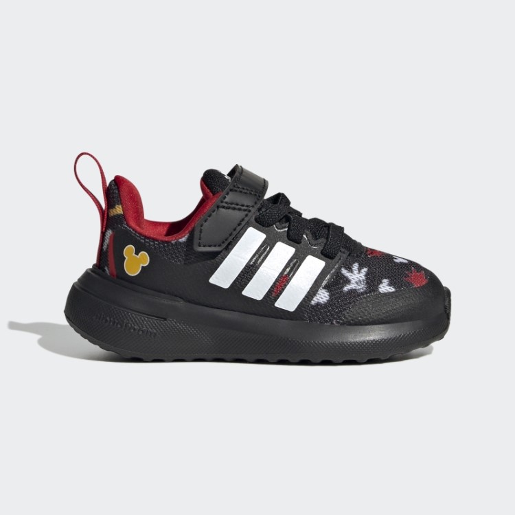 Adidas X Disney Fortarun 2.0 Mickey Cloudfoam Sapatos De Renda Elásticos Top Strap Preto Moda