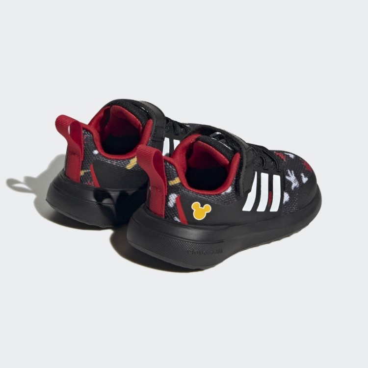 Sapatos Pretos Adidas X Disney Fortarun 2.0 Mickey Cloudfoam Elástico De Renda Com Tira Superior