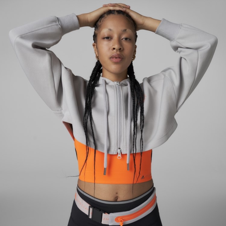 Moletom Cinza Adidas By Stella Mccartney Cropped Hot